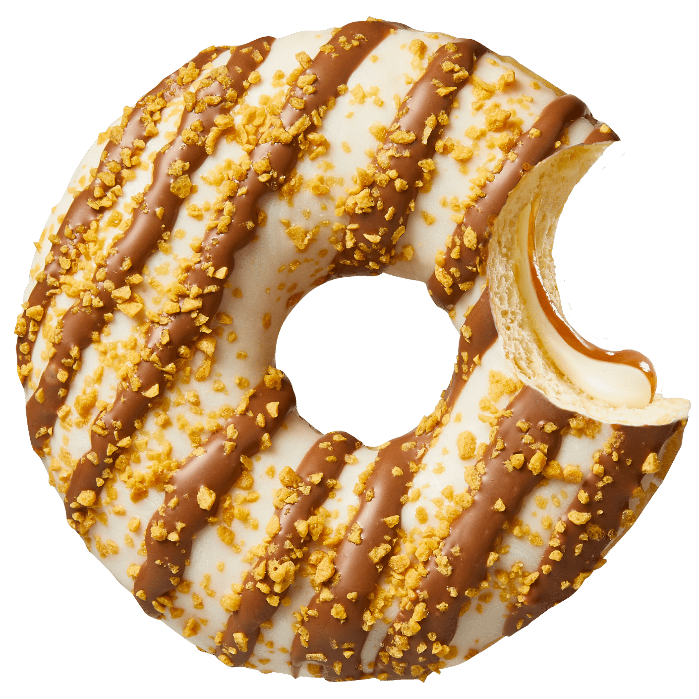 Donut crème- en karamel vulling & witte topping